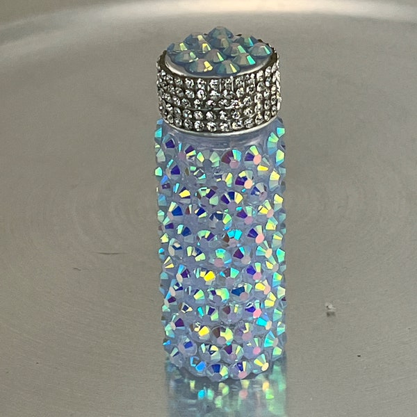 Rhinestone New Glass 15 ml pill bottle vial Medicine stash earrings Oil Bling