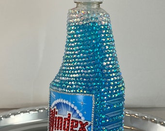 Rhinestone Bedazzled W I N D E X Glass Window Cleaner Spray New Full 23 Oz  Refillable Bling Cleaning Car House Boat Bling Housekeeping 