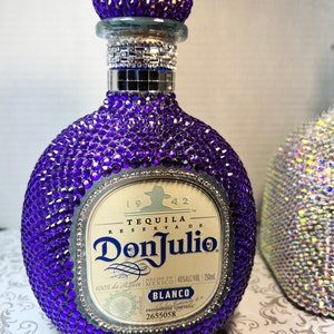 Custom Purple Bedazzled Tequila Bottle Decanter 750ml Bling Rhinestones Home  Bar Decanter Party Birthday Don J Margaritas cinco de mayo