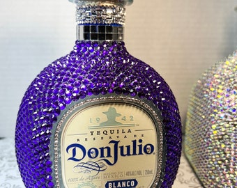 Custom Purple Bedazzled Tequila Bottle Decanter 750ml Bling Rhinestones Home  Bar Decanter Party Birthday Don J Margaritas cinco de mayo