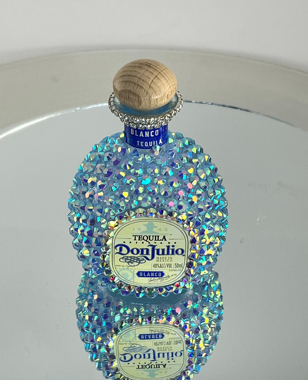Bedazzled Mini 50mld Julio Blue Tequila Bottle Decanter Bling