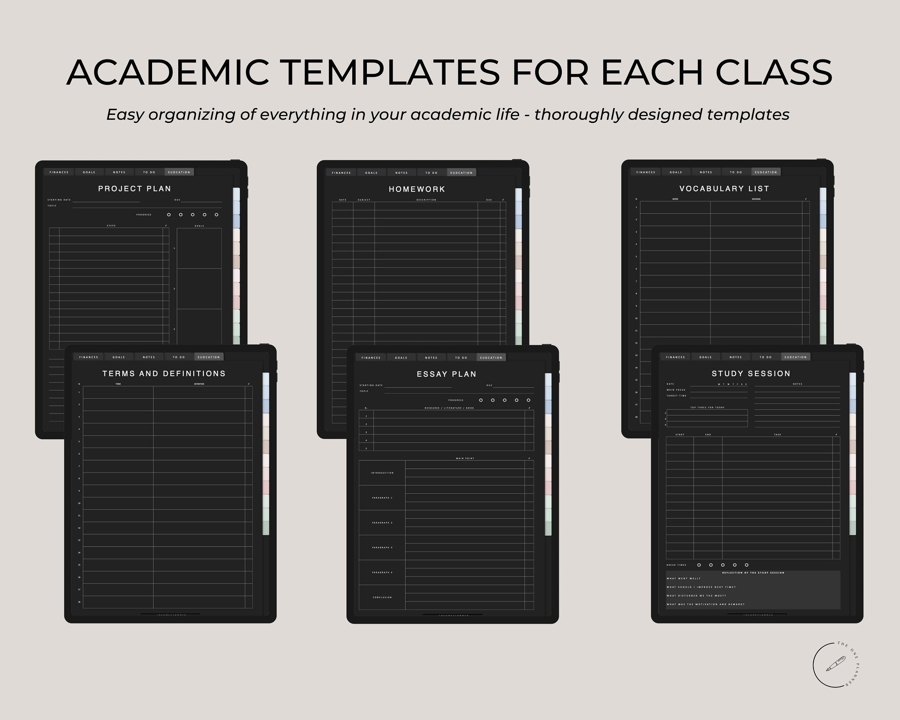 Academic Planner BUNDLE 3-in-one, Digital Student College Planner, iPad ...