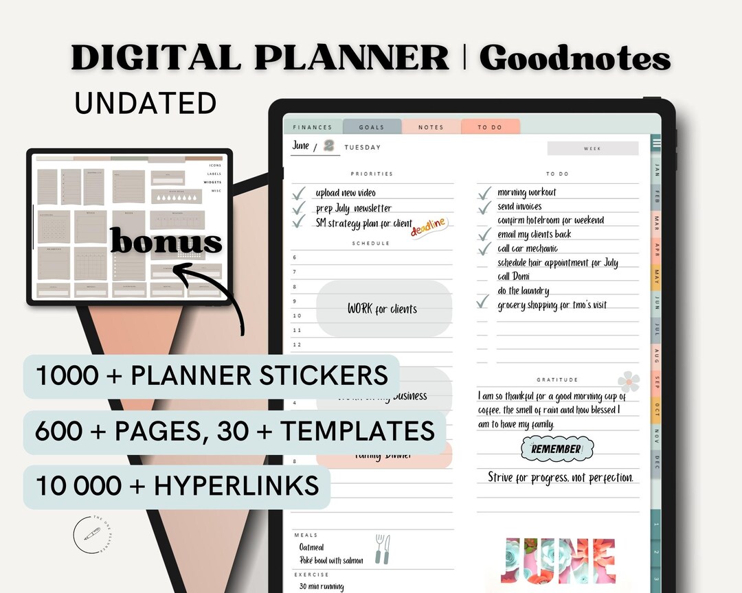 Digital Planner | Hyperlinked Planner | Goodnotes Planner | iPad ...