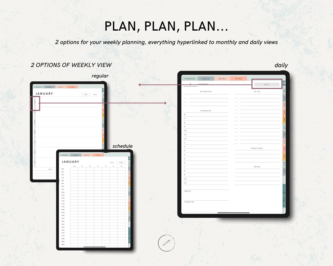 Digital Planner | Hyperlinked Planner | Goodnotes Planner | iPad ...