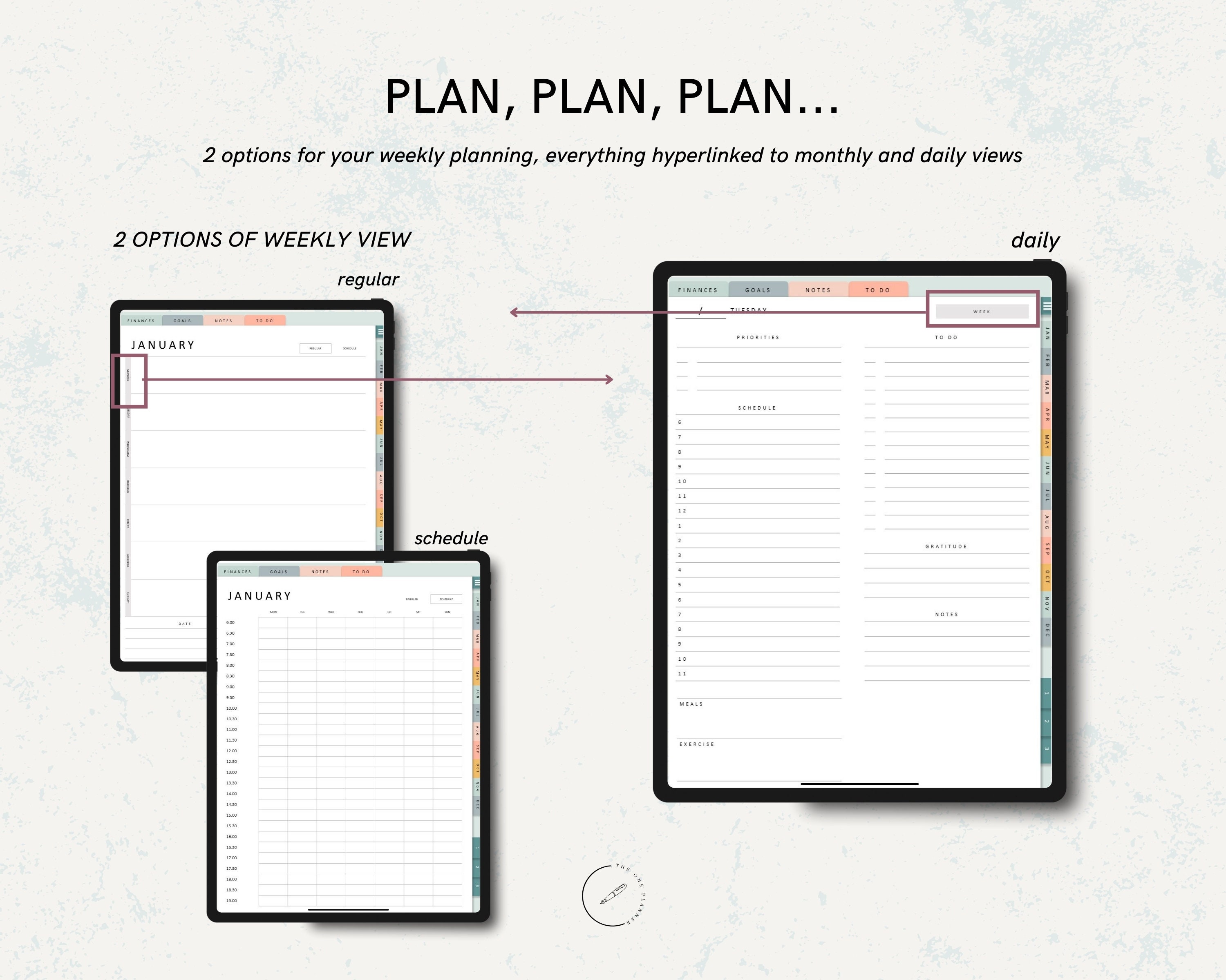 Digital Planner Hyperlinked Planner Goodnotes Planner iPad Planner