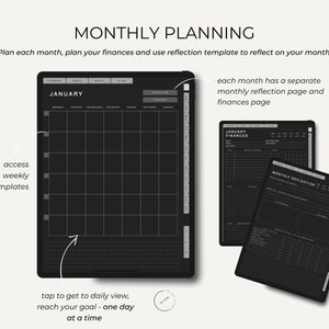 Undated Dark Mode Digital Planner for Goodnotes/notability, Hyperlinked ...