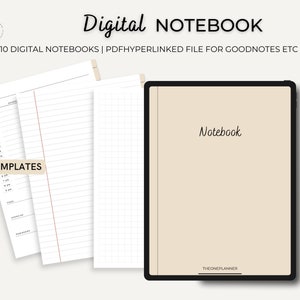 Digital Notebook 12 Hyperlinked Tabs Goodnotes Notability, Notebooks with Tabs, Digital Notebook for Students, Digital School Supply