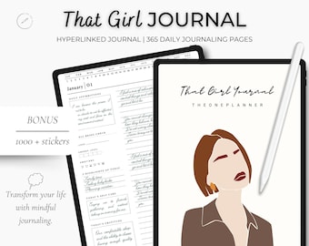 That Girl Daily Digital Journal, 2024 Digital Journal,Digital Diary, Mindfulness Journal,  Wellness Journal, iPad Journal, Goodnotes Journal