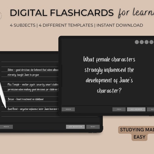 Digital Flashcards Lernkartein Student College Flashcards Etsy