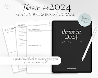 Digital 2024 Journal | Goal Setting Digital Journal for New Year | 2024 Digital Journal | Guided Journal with Prompts | Journal Prompts