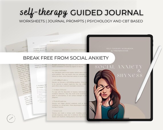 Self Therapy Journal, Social Anxiety Self Therapy, Therapy Journal, Self Therapy Worksheets, Journal Prompts, Anxiety Journal