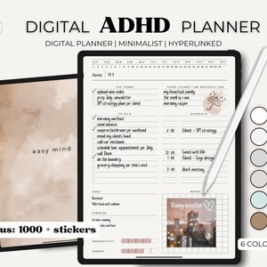 ADHD Digital Planner, ADHD Friendly Planner, Simple Digital Planner, Digital Journal, ADHD Journal, Goodnotes Planner, iPad Planner