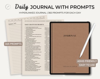Digital Journal with 365 Prompts, Daily Digital Journal, Digital Diary For Every day, One Page a Day Journal