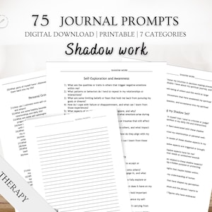 75 schaduwwerkdagboekprompts, innerlijk kind schaduwwerk, zelfontdekkingsdagboekprompts, dagelijkse mindfulness-dagboekwerkboekprompts, therapie