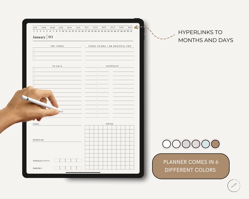 ADHD Digital Planner, ADHD Friendly Planner, Simple Digital Planner