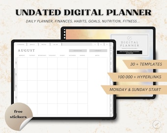 Undated Digital Planner Minimalist, iPad Digital Planner, Goodnotes planner, iPad planner, Notability planner