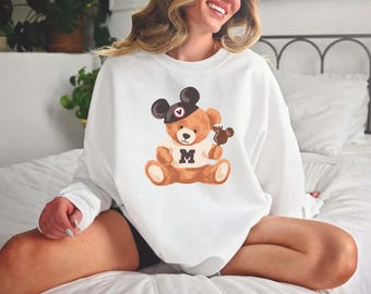 Teddy Mickey And Friends Shirt watercolor Magic Kingdom Mouse Shirt Comfort Colors Family Vacation Sweatshirts