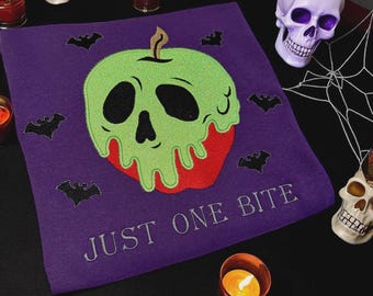 Just One Bite Embroidered Poison Apple Sweatshirt Villains Shirt park merch