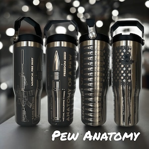 Pew Pew Tumbler | we the people | flag | military | Father’s Day | engraved | freedom seeds | for him | for dad