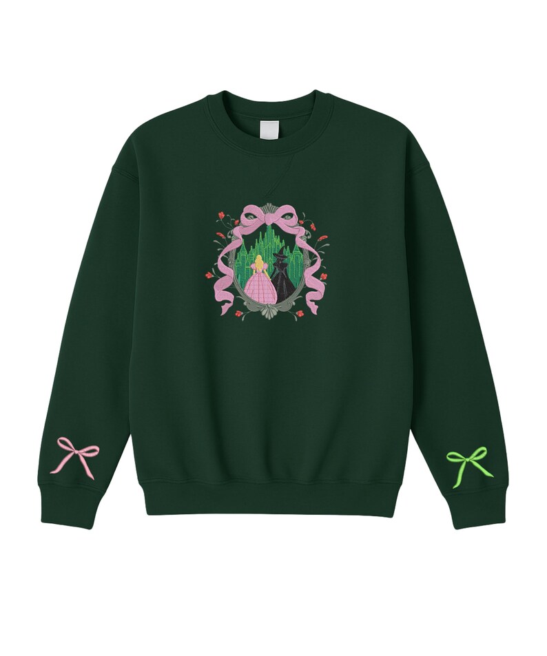 Bestfriends wicked For Good Vintage sweatshirt wizard inspired musical coquette merch embroidered Glinda Elphaba image 3