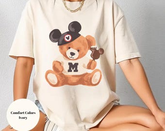 Teddy Mickey And Friends Shirt watercolor Magic Kingdom Mouse Shirt Comfort Colors Family Vacation Sweatshirts