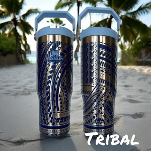Tribal Tumbler | polynesian islander tattoo Father’s Day engraved for her or him for dad