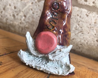 Ceramic Vegetable Garden Marker Gnome: Potatoes