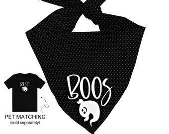 Best Boos Pet Bandana, Dog Owner Matching Puppy Bandana, Halloween Dog Bandana