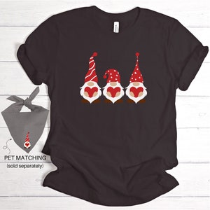 Gnomes Valentine&#39;s Day, Dog Owner Matching Tee, Valentine Gnomes Shirt, Valentines Day Shirt