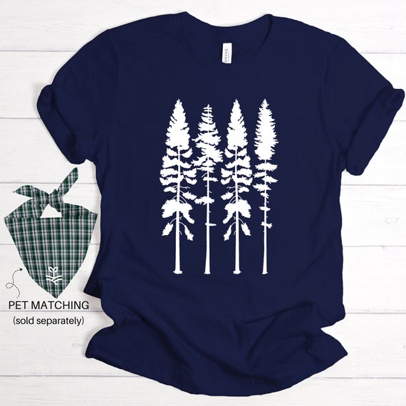 Pine Tree Shirt, Pine Tree T Shirt, Camping and Hiking Shirt, Dog Owner Matching Adventure Tee