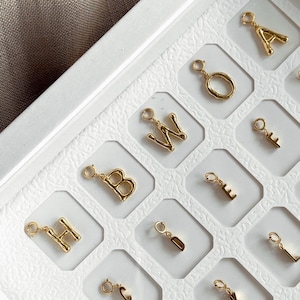 24k Gold Plated Sterling Silver Gold Letter Charm Pendant • Custom Initial Necklace Charm • A-Z Alphabet Pendant • Personalized Gift