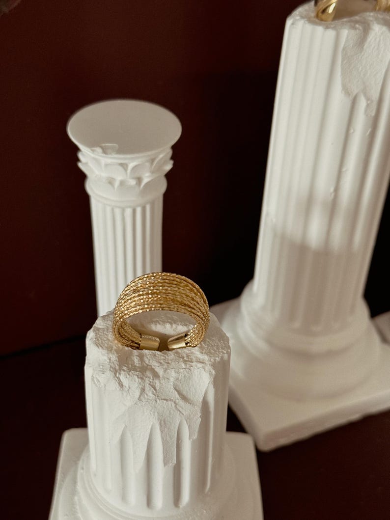 IVY Classy Wide Band Statement Designer Ring / 925 Sterling Sliver 14k ...