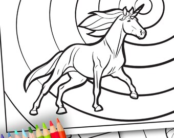 Unicorn Coloring Pages for Kids Printable Children Coloring Print Outs for Girls Digital Download Coloring Book Kids Activity Printable