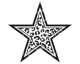 Leopard Print Star SVG Star PNG Star Instant Download Cheetah print svg Digital Download Leopard Star SVG Leopard Print Star Graphic