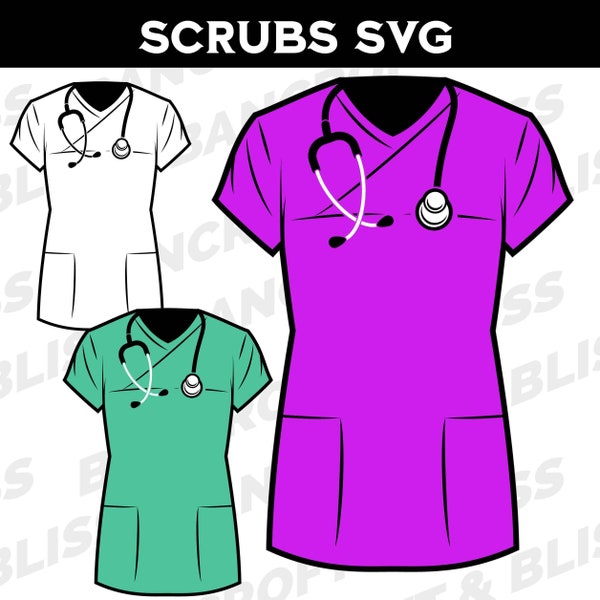 Nurse Scrubs SVG Medical SVG Nurse svg Scrubs Uniform Clipart Nurse Digital Download RN svg Registered Nurse svg Hospital svg Nurse png