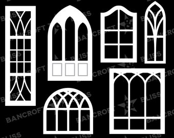 Fenêtre SVG Fenêtre PNG Antique Fenêtre Bundle Maison de poupée Cricut Fenêtre Laser Fenêtre Vecteur Fenêtre Coupe Fichiers Fenêtre Glowforge