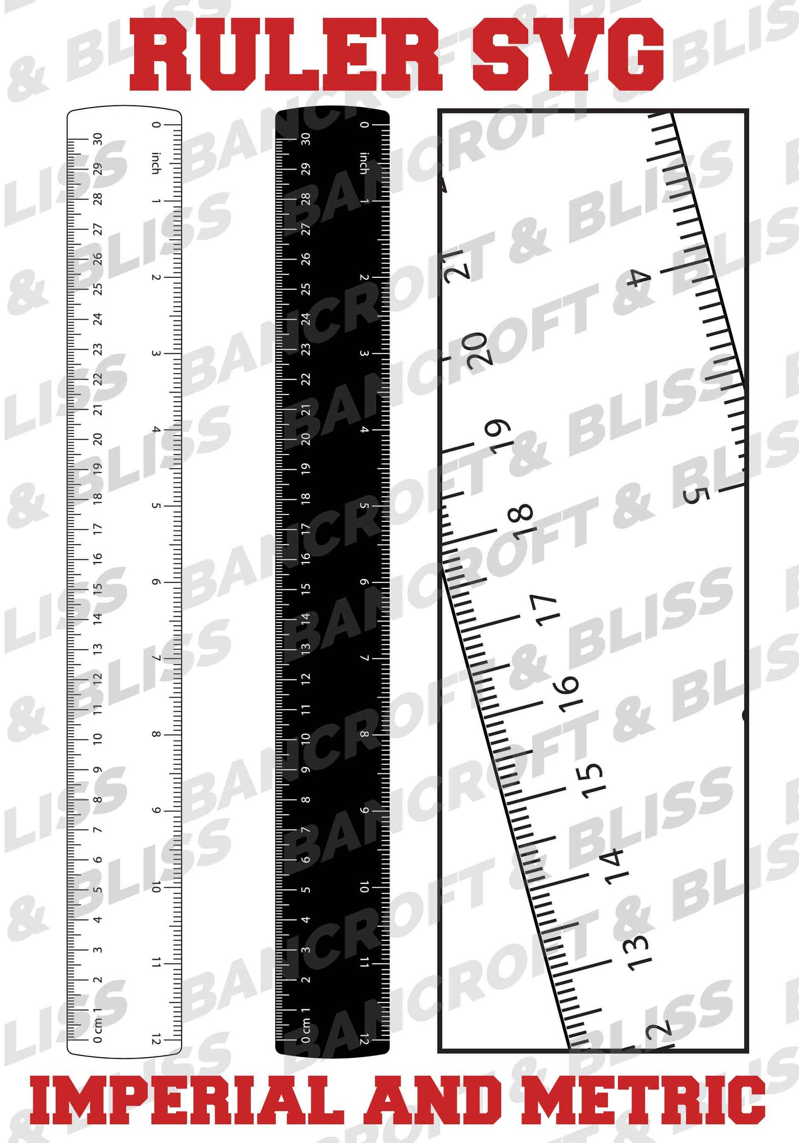 Ruler SVG Ruler PNG Ruler Digital File Customizable Ruler School Ruler ...