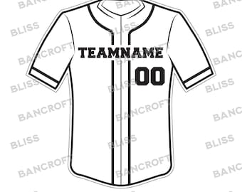 Baseball und Softball Jersey ClipArt Sofortiger Download - SVG, PNG, JPG - Illustriertes Design - Cricut, Glowforge, Laser, Heat Transfer