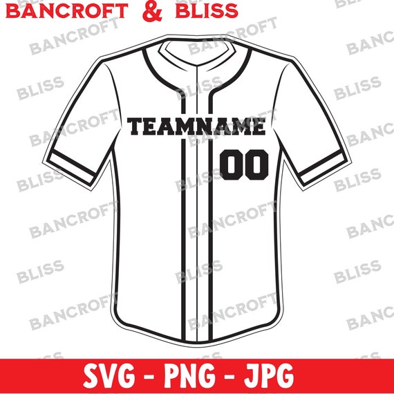 Baseball and Softball jersey clip art Instant Download - SVG, PNG, JPG -  Illustrated Design - Cricut, Glowforge, Laser, Heat Transfer