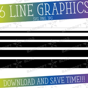 Line Shapes Digital Download | Straight, Angled, Rough, and Curved Lines | Vector SVG, JPG, and PNG files | 36 varieties (144 files total!)