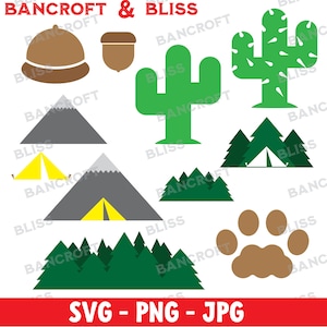 Huge Nature Graphics Package Outdoor SVG Nature SVG Camping SVG Outdoor Clipart Nature Digital Download Cricut Glowforge svg png files