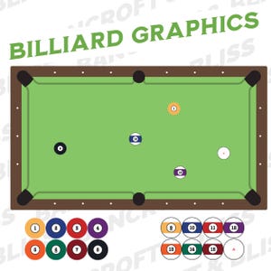 Pool Table SVG Billiards SVG Snooker SVG Billiard Balls graphics Pool Cue Ball svg 8 Ball svg Eight Ball svg Pool Game Clip Art Billiards