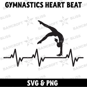 Turnen Heart Beat SVG Liefde en Gymnastiek Turner Heartbeat SVG Turnen Silhouet SVG Turnen png Turnen Poses Turnen Liefde