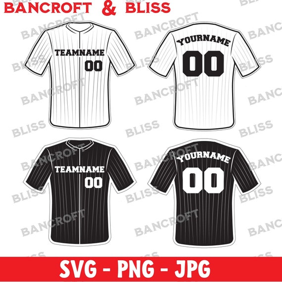 Baseball Jersey Svg Softball Jersey Svg 4 Pack Clip Art Etsy