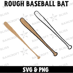 Baseballschläger SVG Fledermaus SVG Baseball SVG Baseballschläger png Baseball Holzschläger svg png Baseball Clip Art für Cricut, Laser, Glowforge