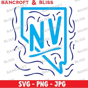 Nevada State Design Digital Télécharger | | vectorielle de conception SVG, PNG, jpg | Cricut, Glowforge, Laser, Transfert de chaleur