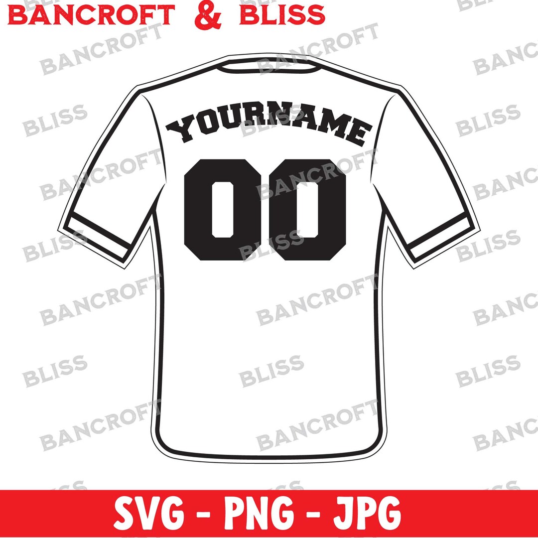 Baseball and Softball Jersey Back Clip Art Instant Download SVG, PNG