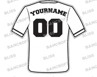 Baseball and Softball Jersey Back Clip Art Instant Download 
