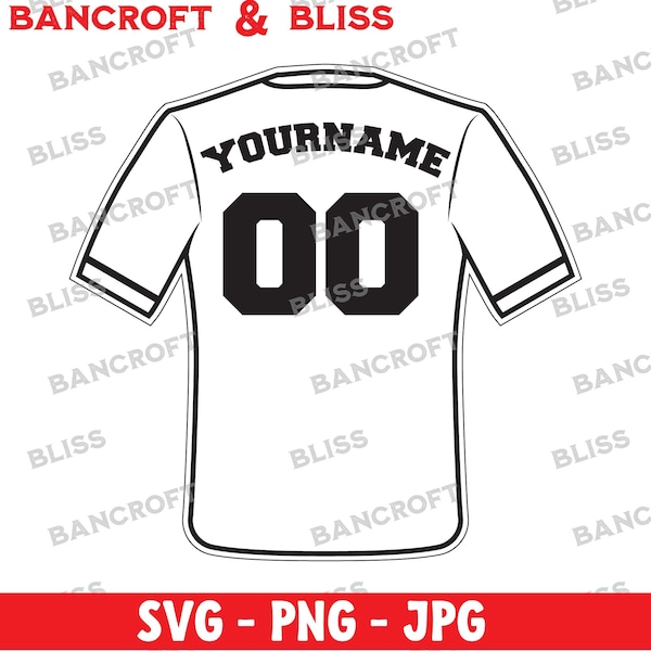 Baseball and Softball jersey back clip art Instant Download - SVG, PNG, JPG - Illustrated Design - Cricut, Glowforge, Laser, Heat Transfer