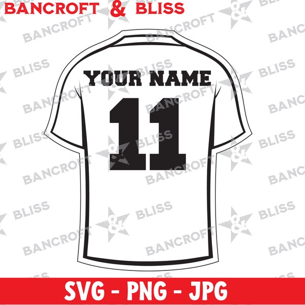 Maillot de football SVG maillot de football vecteur uniforme de football SVG football Clipart football téléchargement numérique PNG fichier laser silhouette Cricut Crafter